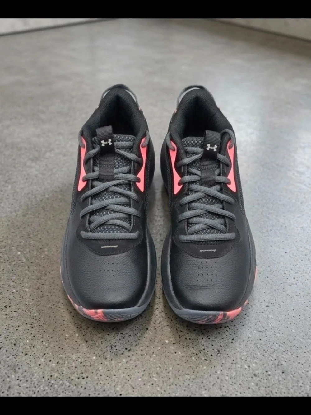 Under Armour Black Athletic Sneakers with Pink Accents